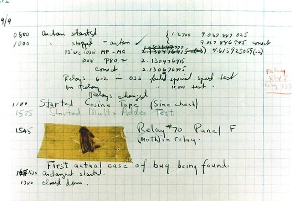 Figure 1 - First recorded computer bug